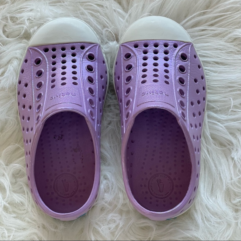 Purple Iridescent Size 7 Toddler Native Shoes